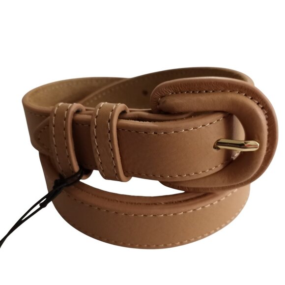 Laurel and Gold SANTA MONICA Leather Belt in Latte Tan - Picture 1 of 5